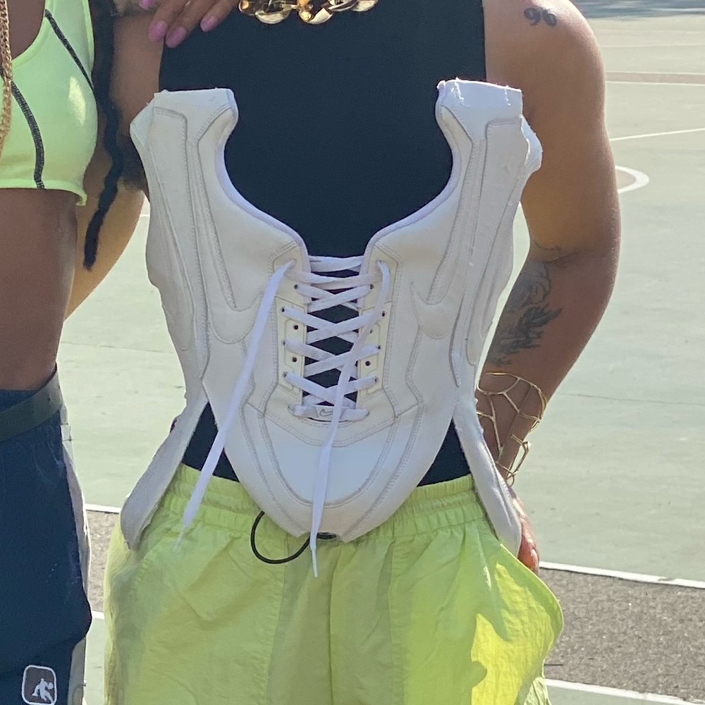 Hand made old sneakers corset